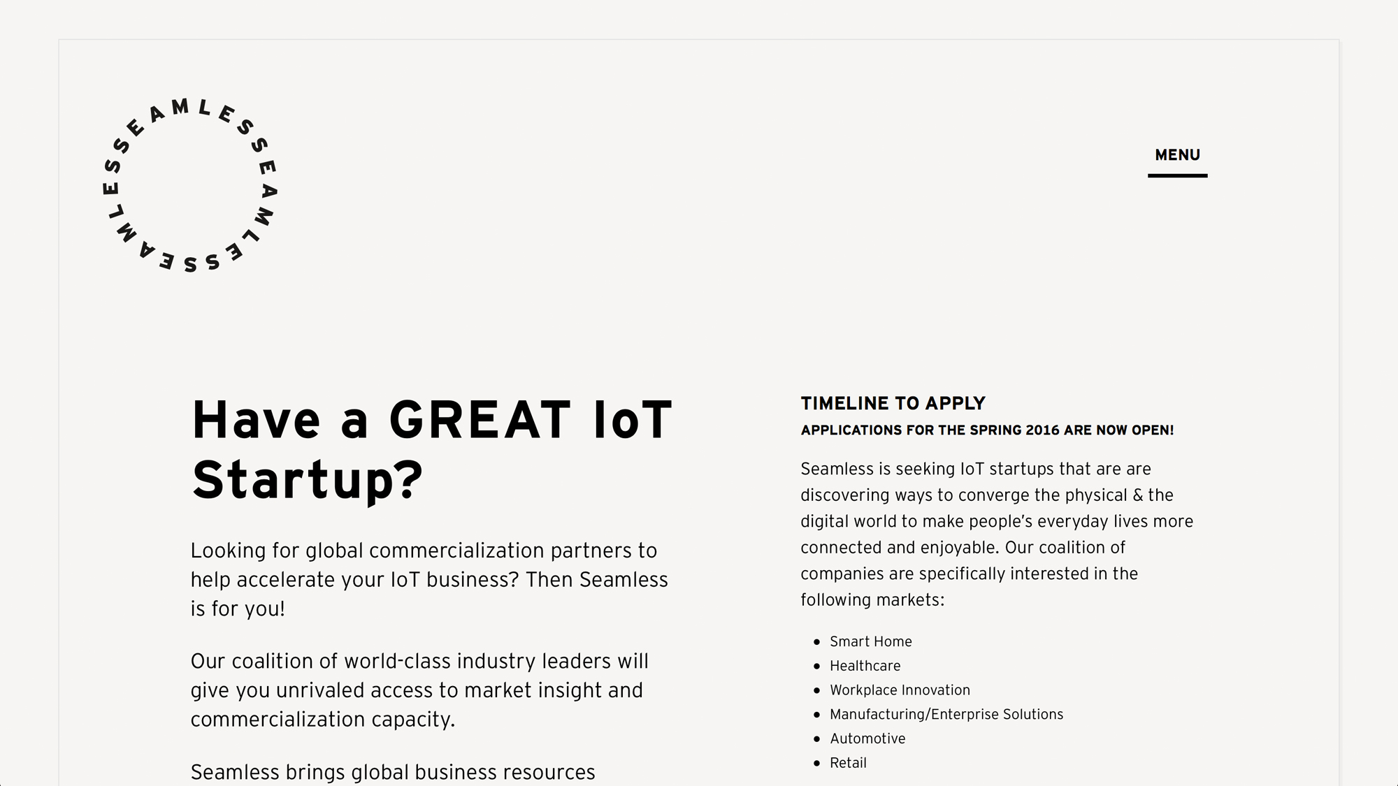 A preview of the Seamless project